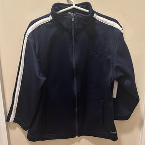 Champion Kids XS Navy with White Striped Full Zip Track Jacket with Pockets